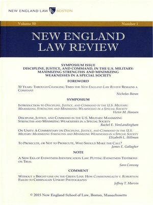 cover image of New England Law Review